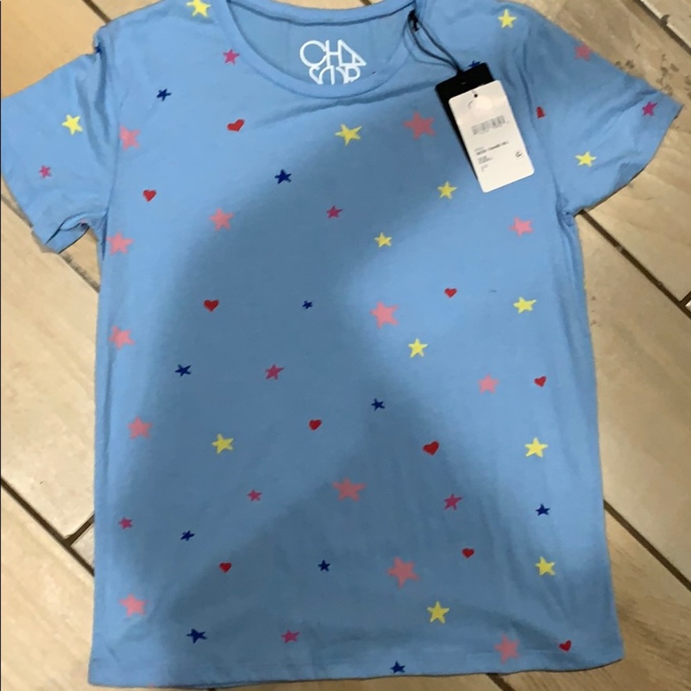 Chaser NWT bluebell stars tee.